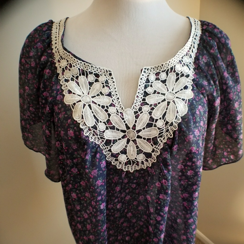 Polyester floral print shirt